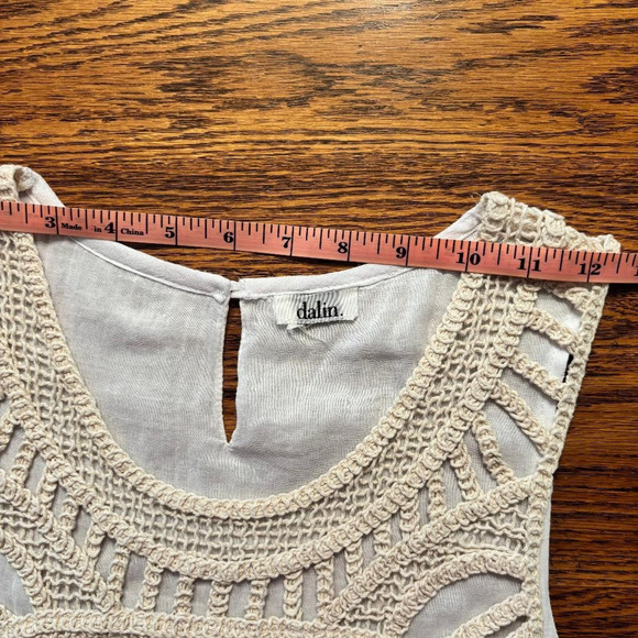 Darlin White Sleeveless Dress/Beach Coverup NO SIZE TAG see measurements Boho - Picture 5 of 9